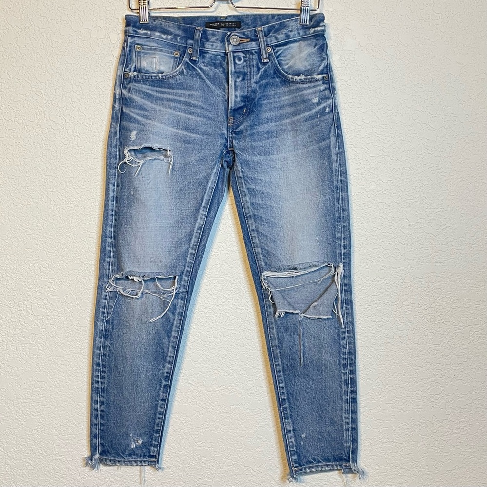 - Moussy Vintage Howa Button Fly Raw Hem Jeans